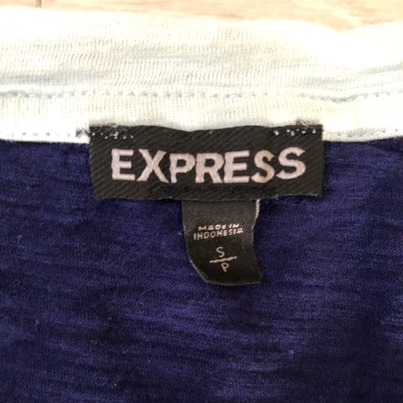 Express Pocket Baseball Raglan Two-Tone Tee Top - Picture 10 of 16